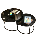 Bàn trà bàn sofa đôi mặt kính – BT27