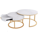 Cặp bàn trà tròn mặt đá BT44