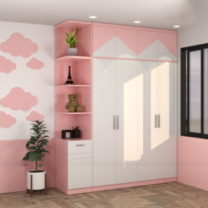 TỦ ÁO CÓ KỆ TRANG TRÍ PHÒNG CON GÁI TA48