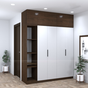 TỦ QUẦN ÁO KỊCH TRẦN CÓ KỆ TRANG TRÍ – TA65N